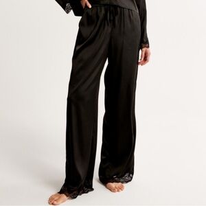 ABERCROMBIE BLACK SATIN PAJAMA PANTS